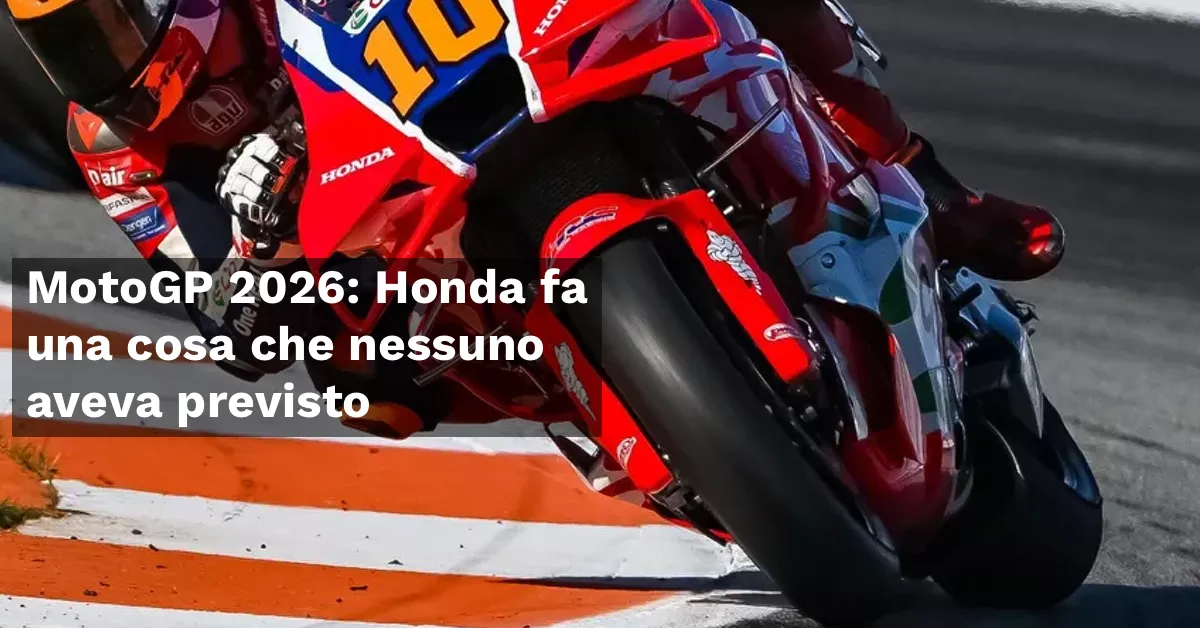Moto Honda in piega su un curvone, fase tecnica della Casa giapponese dopo la perdita delle concessioni in MotoGP 2026.