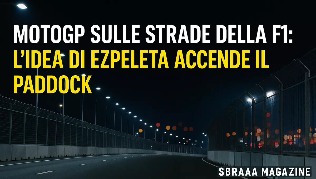 Tracciato cittadino notturno con luci e barriere, rappresentazione dell’idea MotoGP di correre su alcuni circuiti urbani della Formula 1.